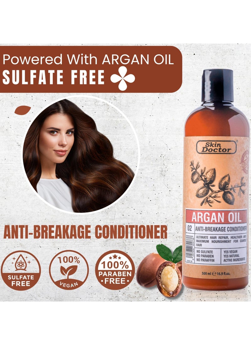 Skin Doctor Argan Oil-Infused Conditioner Anti-Breakage Ultimate Hair Repair Healthier & Maximum Nourishment No Sulfate No Paraben No Paraffin High content of Antioxidants Essential Fatty Acids & Vitamin E 500ml  - Image 2