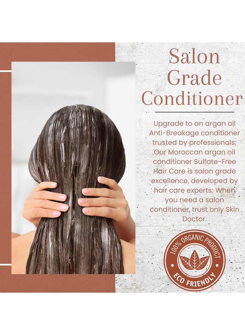 Skin Doctor Argan Oil-Infused Conditioner Anti-Breakage Ultimate Hair Repair Healthier & Maximum Nourishment No Sulfate No Paraben No Paraffin High content of Antioxidants Essential Fatty Acids & Vitamin E 500ml  - Image 4