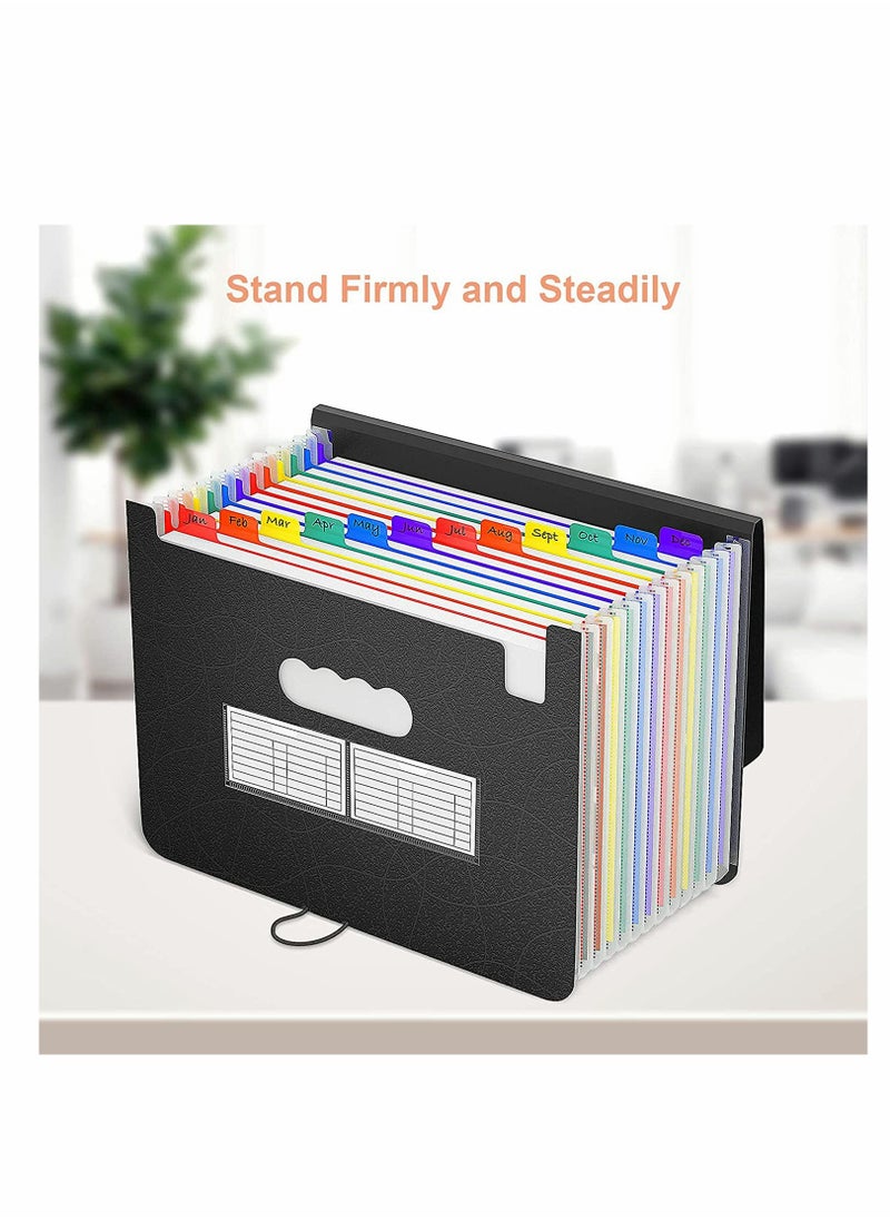 KASTWAVE Accordian File Organizer, 13-Pocket Plastic Receipt Paper Expanding File Folder with Cover, Portable Document Organizer, Desktop A4 Letter Size Filing Box, for Office/Business/School  - Image 5