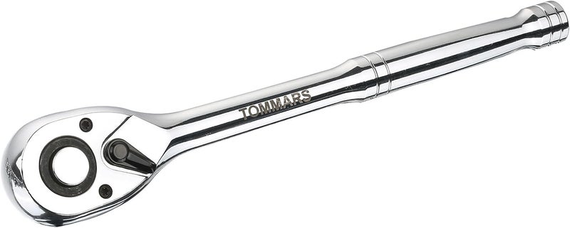 TOMMARS 1/2" Drive Ratchet Wrench, 72-Tooth Quick-Release Reversible Socket Ratchet, 5° Swing Arc Mechanic Hand Tool, Automotive Repair & Gifts for Men - Image 1