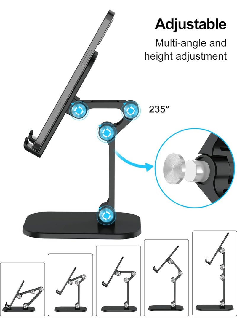 Rock Pow - Phone Stand Adjustable Height and Angle Cell Phone Stand for Desk Foldable Holder Taller iPhone Stand Compatible 4.7-13in All Mobile Phone/iPad/Tablet - Image 1