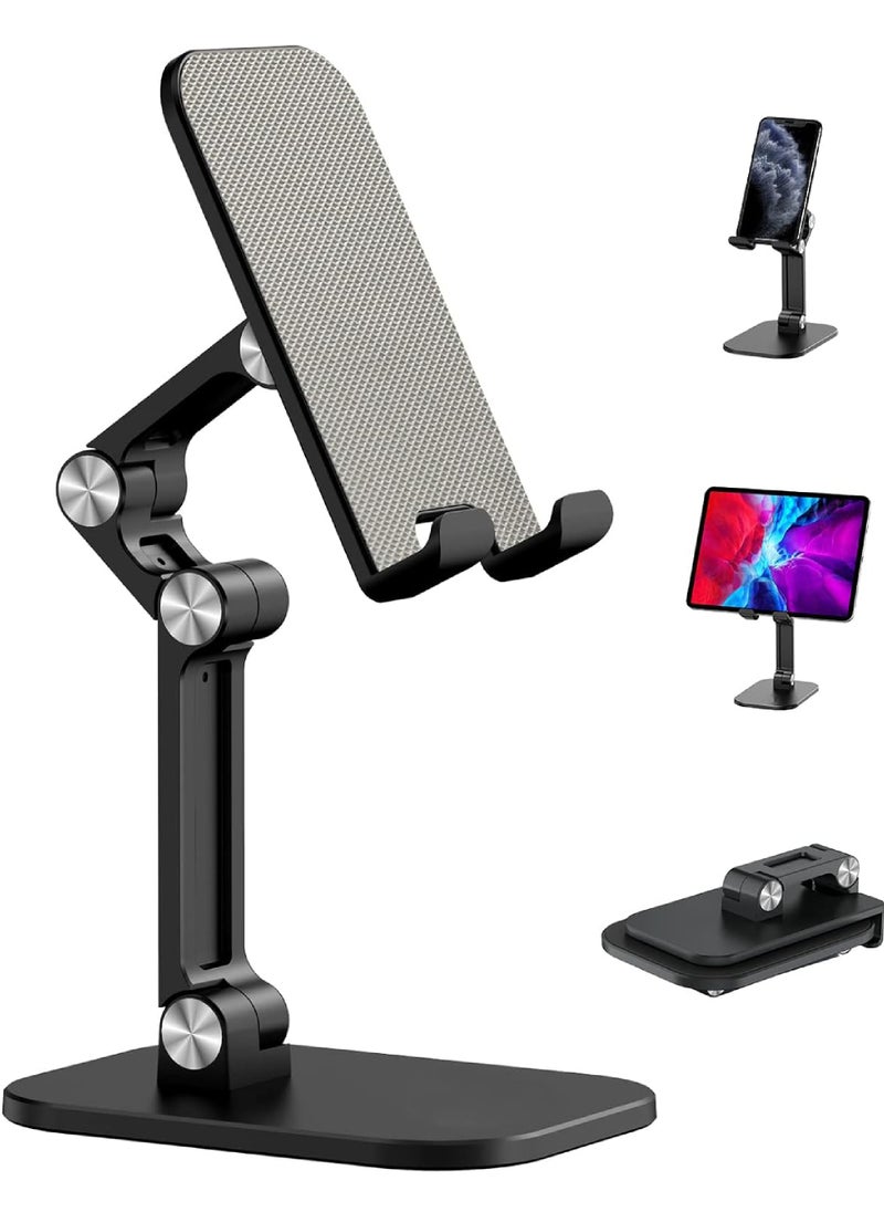 Rock Pow - Phone Stand Adjustable Height and Angle Cell Phone Stand for Desk Foldable Holder Taller iPhone Stand Compatible 4.7-13in All Mobile Phone/iPad/Tablet - Image 1