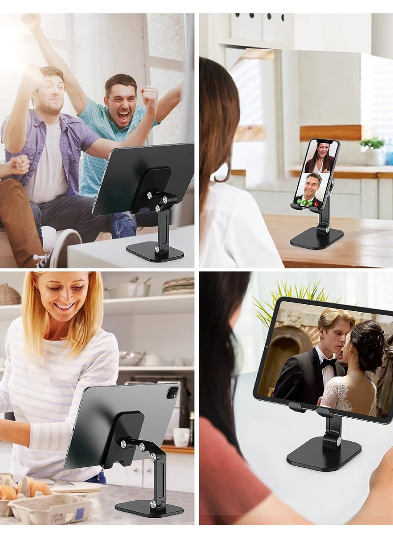 Rock Pow - Phone Stand Adjustable Height and Angle Cell Phone Stand for Desk Foldable Holder Taller iPhone Stand Compatible 4.7-13in All Mobile Phone/iPad/Tablet - Image 1