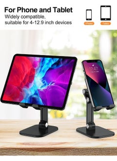Rock Pow Phone Stand Adjustable Height and Angle Cell Phone Stand for Desk Foldable Holder Taller iPhone Stand Compatible 4.7-13in All Mobile Phone/iPad/Tablet  - Image 4