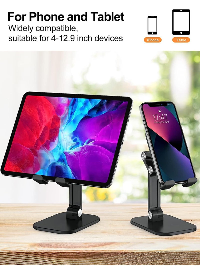 Rock Pow - Phone Stand Adjustable Height and Angle Cell Phone Stand for Desk Foldable Holder Taller iPhone Stand Compatible 4.7-13in All Mobile Phone/iPad/Tablet - Image 1