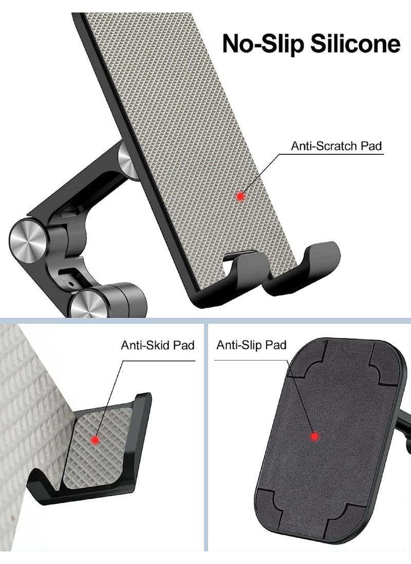 Rock Pow - Phone Stand Adjustable Height and Angle Cell Phone Stand for Desk Foldable Holder Taller iPhone Stand Compatible 4.7-13in All Mobile Phone/iPad/Tablet - Image 1