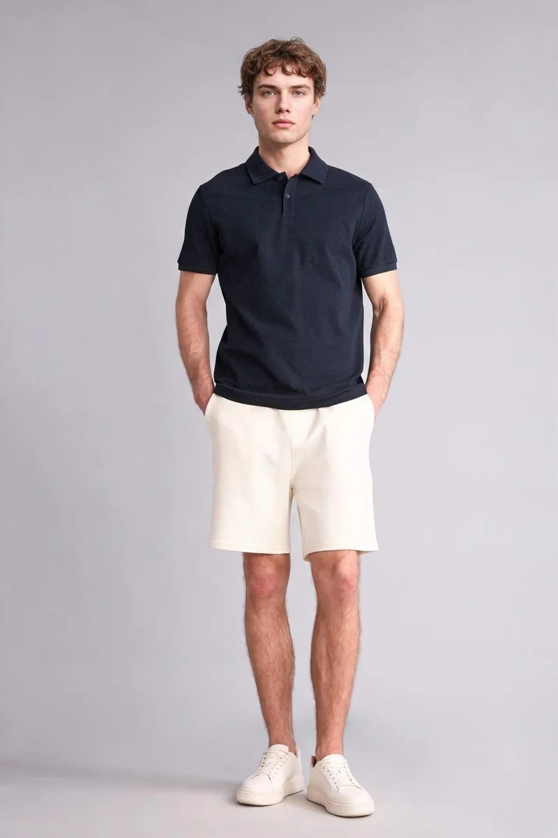 ديفاكتو Regular Fit Polo Collar Short Sleeve Polo T-Shirt