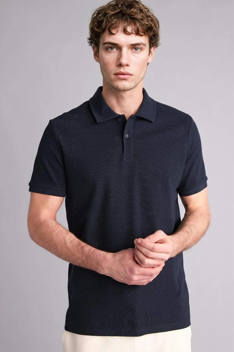 ديفاكتو Regular Fit Polo Collar Short Sleeve Polo T-Shirt