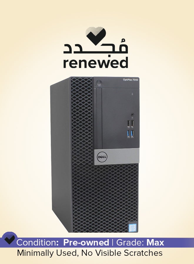 ديل مجدد - جهاز كمبيوتر برج Optiplex 7040، معالج Core i5/ثنائي النواة/الجيل السادس/ذاكرة RAM سعة 8GB/قرص SSD سعة 265GB/رسومات Intel HD 530/Windows 10 Pro - Image 1