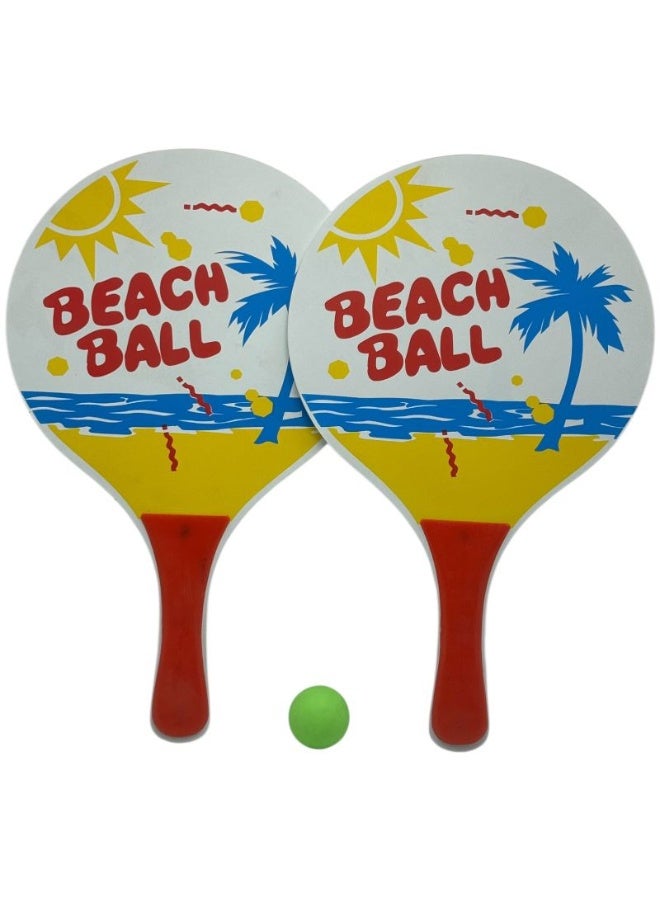 QSHOP Beach Paddle Set with Ball Summer Beach Game for Kids and Adults Play on the Beach or Garden - Image 1