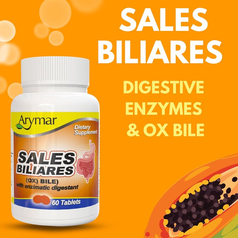Arymar Sales Biliares Ox Bile with Digestive Enyzmes 60 Tabs - Image 3