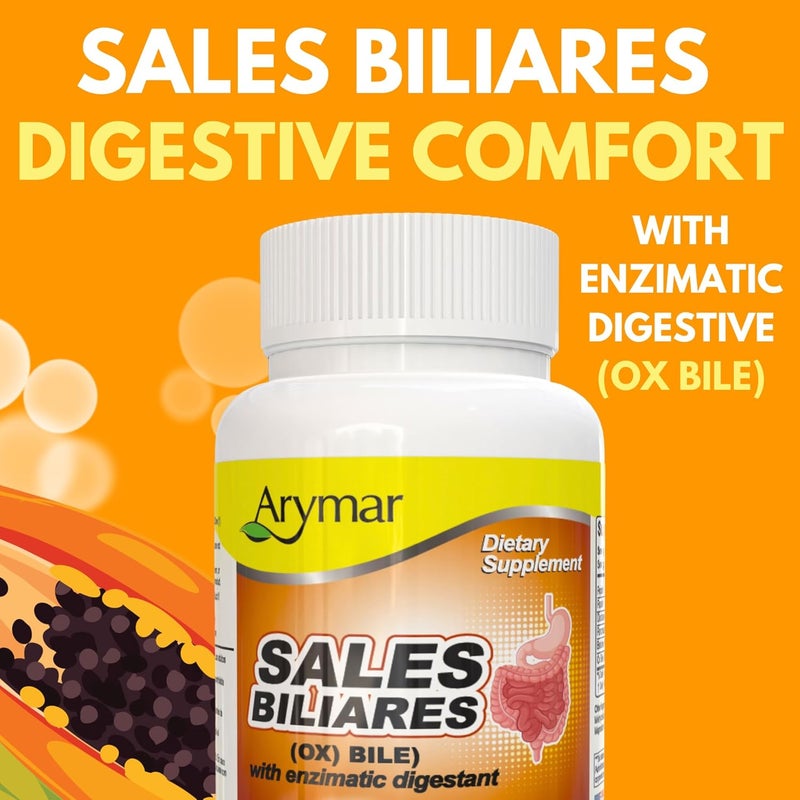 Arymar Sales Biliares Ox Bile with Digestive Enyzmes 60 Tabs - Image 2