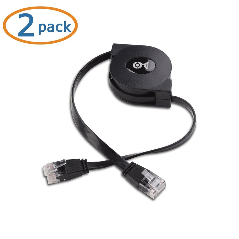 Cable Matters 2-Pack Retractable Ethernet Cable 3ft (Retractable Cat 5e Cable, Retractable Cat 5 Ethernet Cable, Cat5e Cable) Supporting 10/100/1000 Mbps Gigabit Ethernet - Image 2
