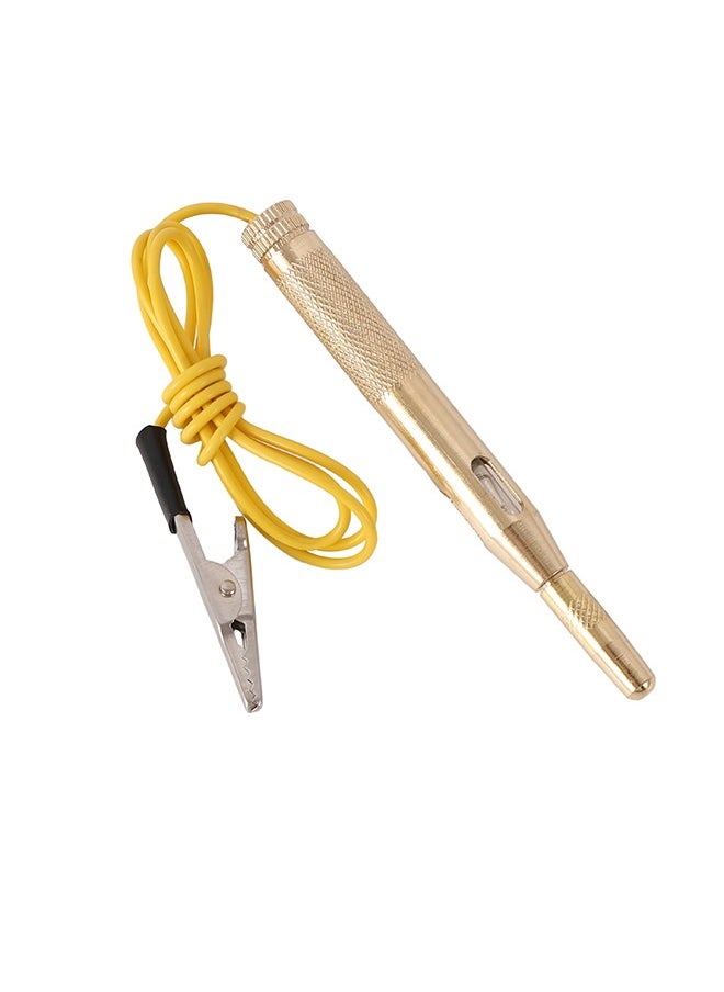 LAWAZIM Copper Circuit Pen Tester -Gold- Analog Car Electrical Tester with Light Indicator and Insulated Grip Alligator Clip - Troubleshooting Auto Vehicle Maintenance Repair -DIY and Professional Use  - Image 2