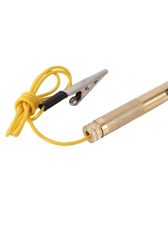 LAWAZIM Copper Circuit Pen Tester -Gold- Analog Car Electrical Tester with Light Indicator and Insulated Grip Alligator Clip - Troubleshooting Auto Vehicle Maintenance Repair -DIY and Professional Use  - Image 3