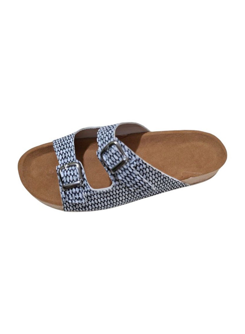 Karisma Cork And Latex Suede Lining Footbed, Soled Slipper Style, Arizona Buckle Model - Image 3