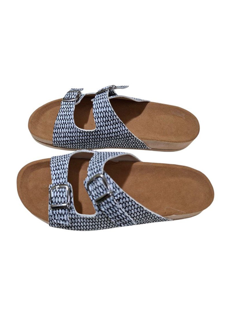 Karisma Cork And Latex Suede Lining Footbed, Soled Slipper Style, Arizona Buckle Model - Image 2