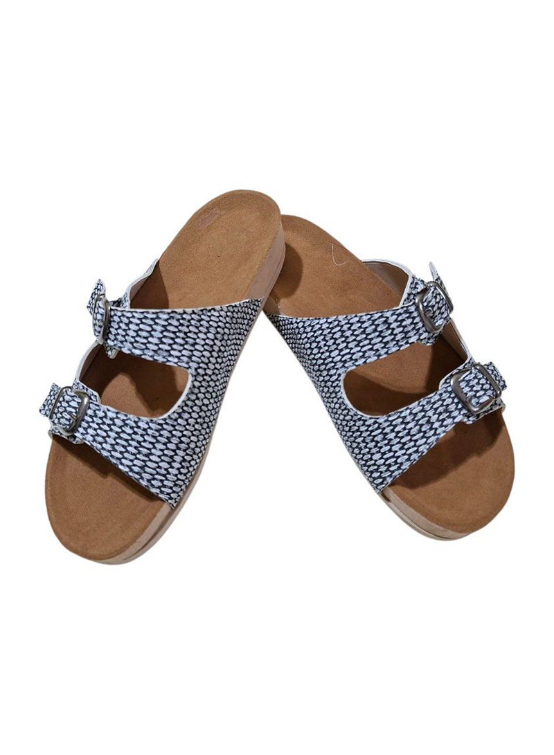 Karisma Cork And Latex Suede Lining Footbed, Soled Slipper Style, Arizona Buckle Model - Image 1