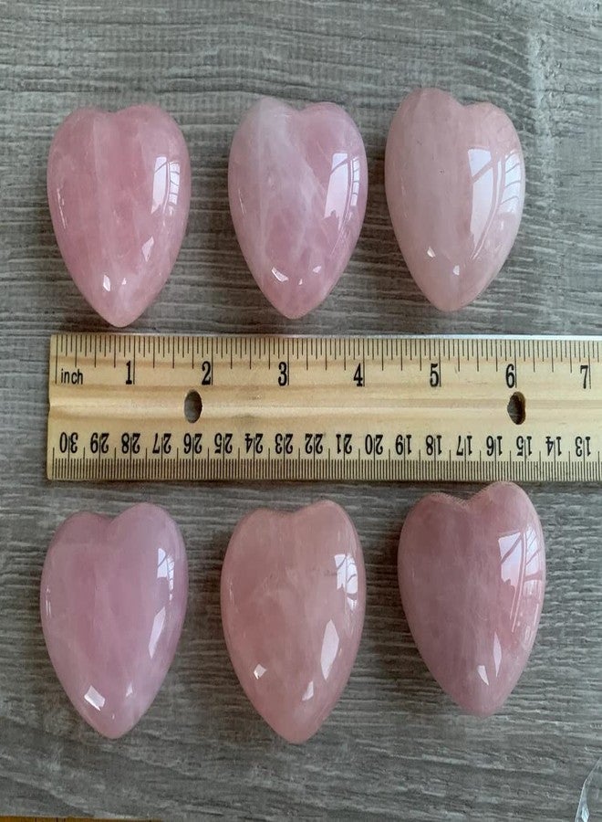 HEALIT- Large Puffy Rose Quartz Heart Stone,Rose Quartz Polished Palm Stone,Healing Crystals 40mm (1.5"). - Image 5