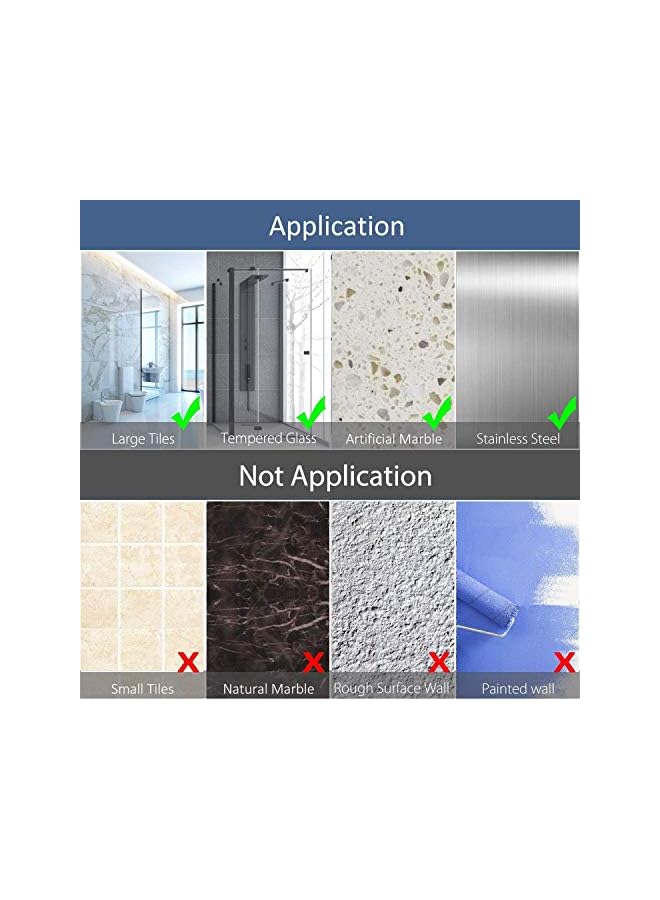 Raxoom Shower Shelf Adhesive With Hook Rustproof Shower Caddy Bathroom Shower Organiser Storage Basket Wall Mounted Stainless Steel SUS304 Shower Storage No Drilling Silver - 2 Pack - Image 5