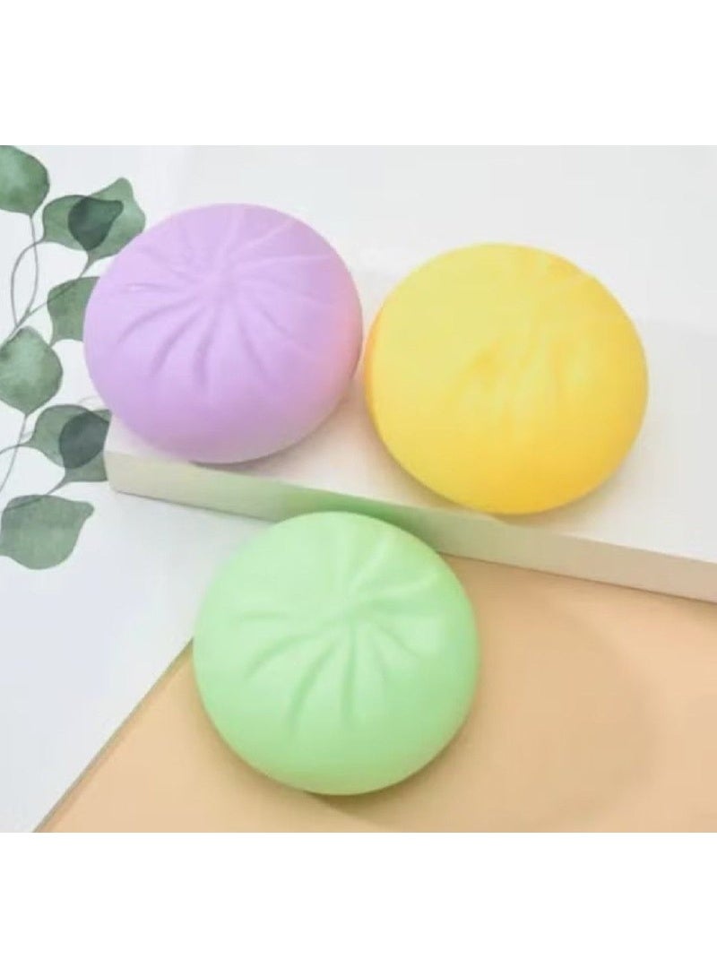 Steamed stuffed dumpling toy, squeezable dumpling ball with mini steamer, stress relief toy, sensory squeeze toy - Image 1