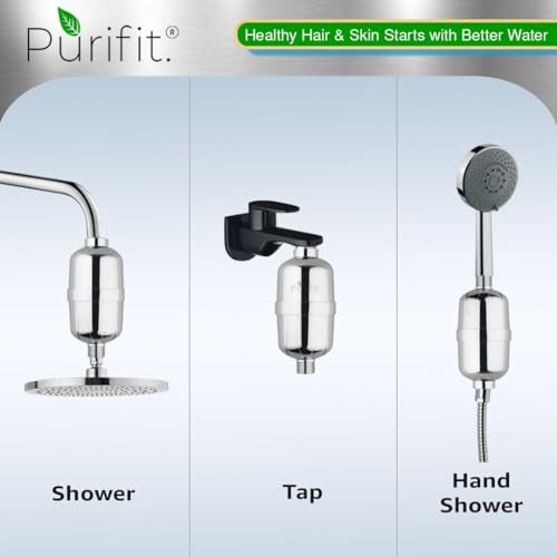 Purifit Hard Water Tap & Shower Filter for Bathroom Version 2 | Anti Hair Fall, Dry Skin & Frizz Control | Chlorine Removal Water Filter | Universal Fit - Image 5