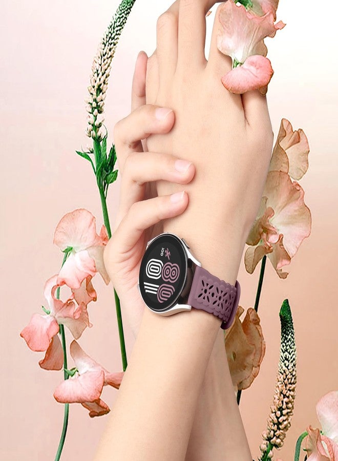 Dirrelo for Samsung Galaxy Watch 7 Band 44mm 40mm 6 Classic 4 5 Pro Watch 3 Bands Women Men, Breathable Sport Cute Lace Waterproof Silicone Strap for Summer Spring Solorful Dressy - Image 2