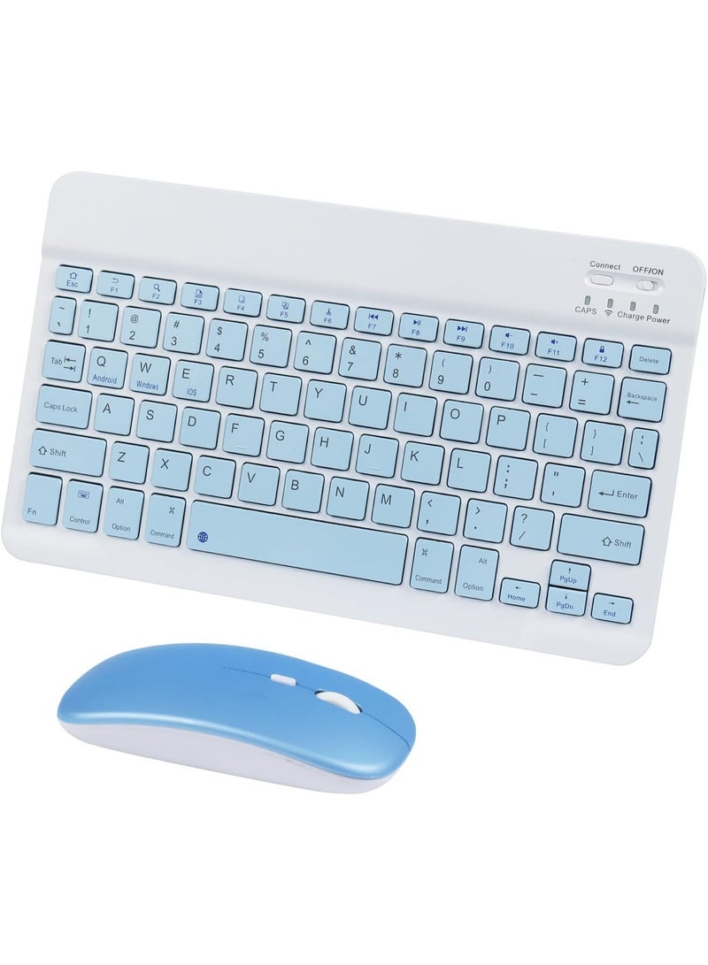 MUNTAQI Bluetooth Wireless Keyboard and Mouse Combo – 2.4GHz USB Rechargeable Slim Keyboard with Silent Click Mouse, Lightweight Portable Keyboard for Laptop, PC, Tablet, Windows, Mac, Chrome - Image 1
