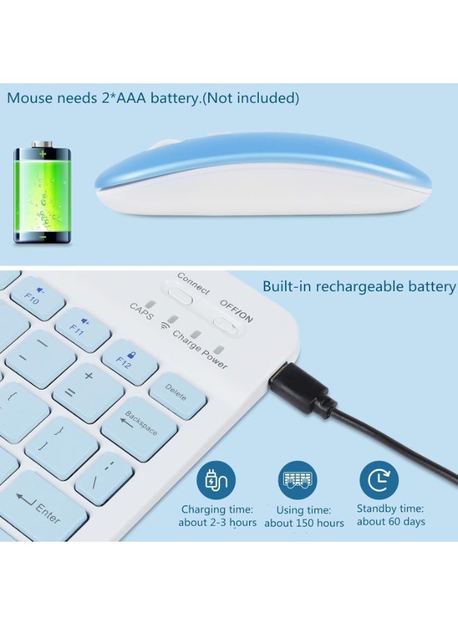 MUNTAQI Bluetooth Wireless Keyboard and Mouse Combo – 2.4GHz USB Rechargeable Slim Keyboard with Silent Click Mouse, Lightweight Portable Keyboard for Laptop, PC, Tablet, Windows, Mac, Chrome - Image 3