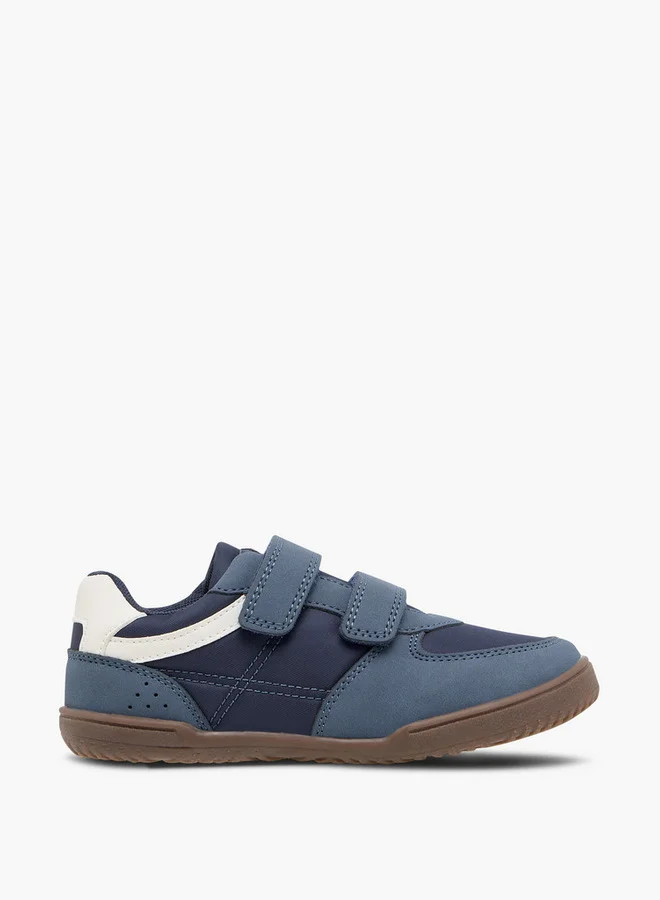 JUNIORS Boys Panelled Sneakers with Hook and Loop Closure