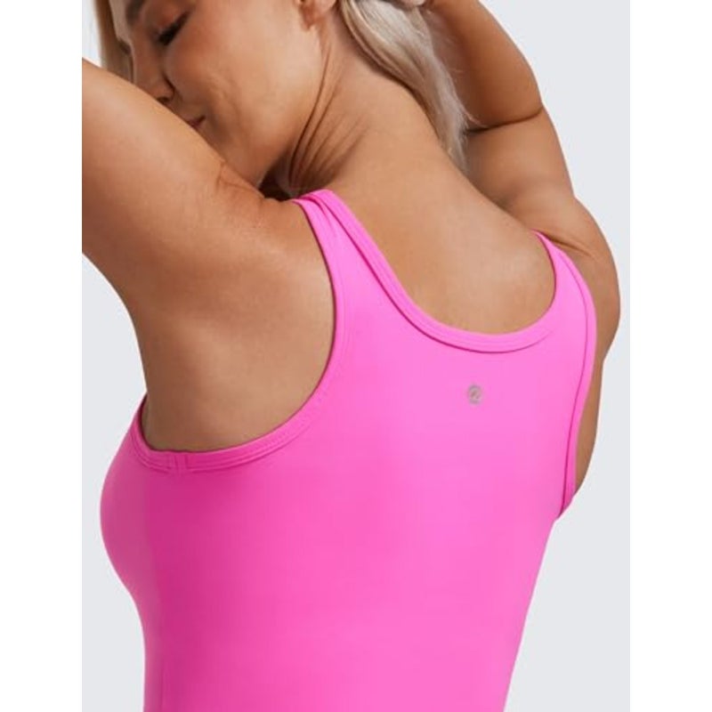 Womens Butterluxe Double Lined Tank Tops Scoop Neck Racerback Workout Tanks Sleeveless Casual Cropped Top Yoga, Extremely Soft, Tight Fit, Short Length, Scoop Neck, U Back, Casual, Sleeveless Shirts for Women - Image 5