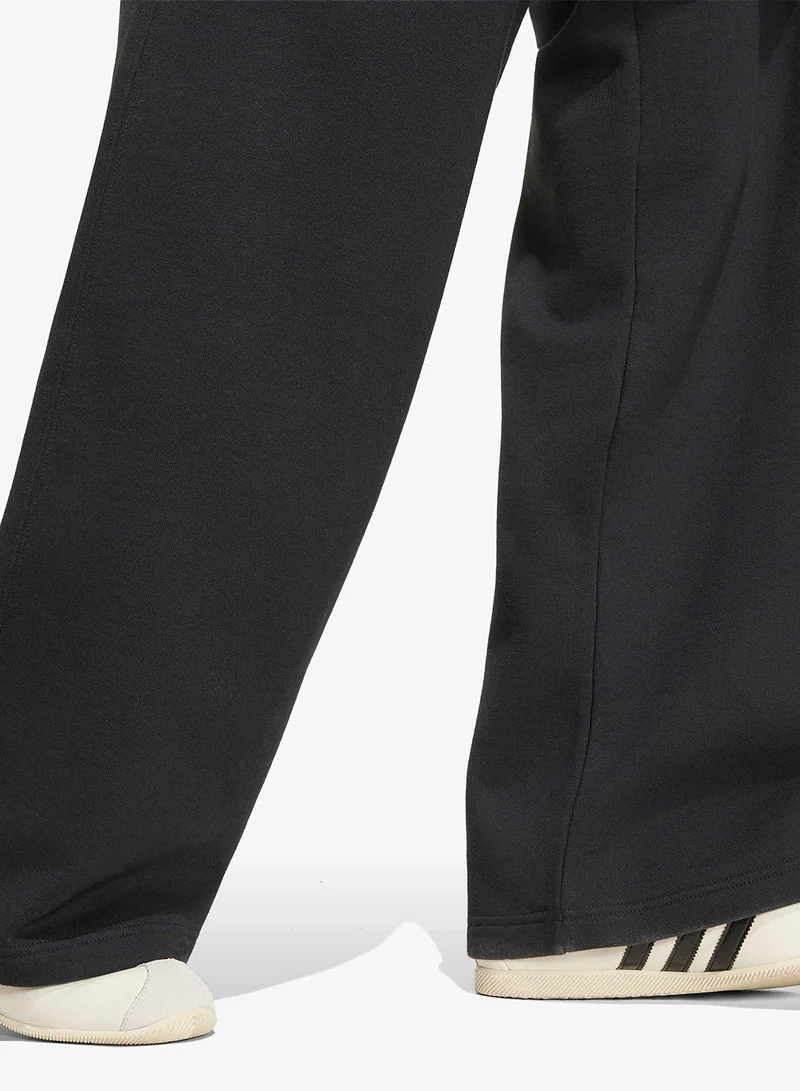 Adidas Originals BLACK Essential Wide Leg Fleece Sweatpants for Women | Best Price UAE