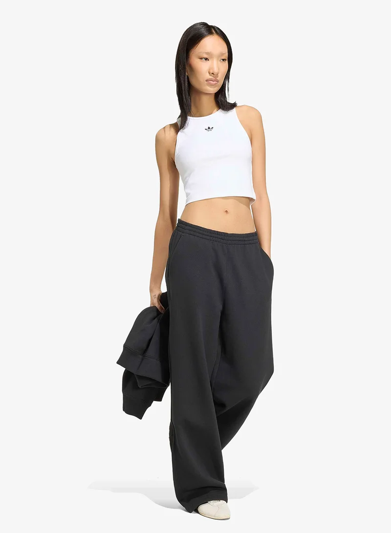 Adidas Originals BLACK Essential Wide Leg Fleece Sweatpants for Women | Best Price UAE