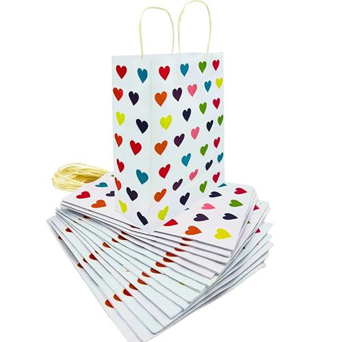 Tdas paper bags for return gifts carry bag packaging boxes kids gift birthday medium small house warming wedding ceremony kids adults baby shower happy birthday (3 x 8 x 10 inches) (20) - Image 1