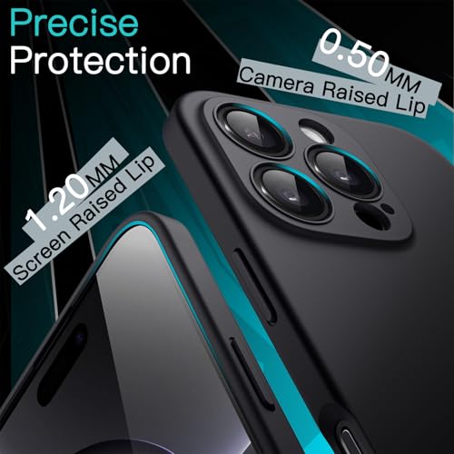 Jetech غطاء جيتشك النحيف لجهاز آيفون 16 برو 6.3 بوصة، حماية كاملة لعدسة الكاميرا، غطاء هاتف واقي رقيق من TPU ناعم بلمسة نهائية غير لامعة، مقاوم للصدمات (تيتانيوم أسود) - Image 5