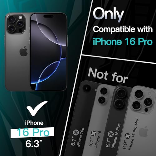 Jetech غطاء جيتشك النحيف لجهاز آيفون 16 برو 6.3 بوصة، حماية كاملة لعدسة الكاميرا، غطاء هاتف واقي رقيق من TPU ناعم بلمسة نهائية غير لامعة، مقاوم للصدمات (تيتانيوم أسود) - Image 2