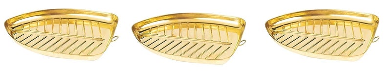 Damurhu Brass Aarti Plate for PoojaWorship Banana Leaf Design Set of 3 Small