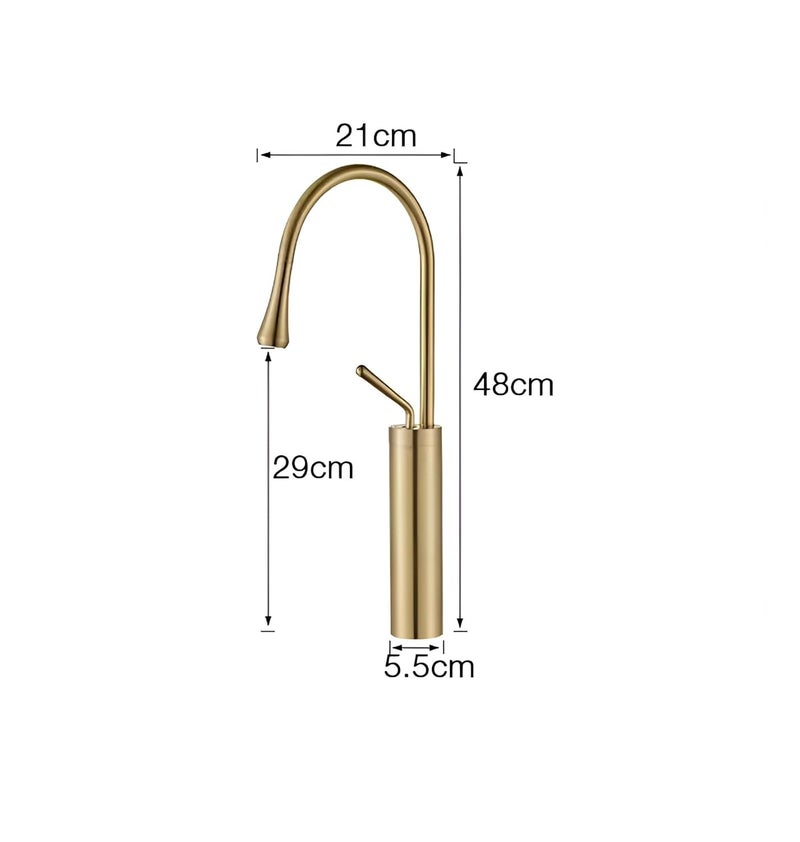 BANZER Rose Gold Bathroom Faucet Single Lever Sink Mixer Tap with Rotatable Spout Premium Brass Body Steel Connection Pipes HotCold Water Easy Install - Image 3