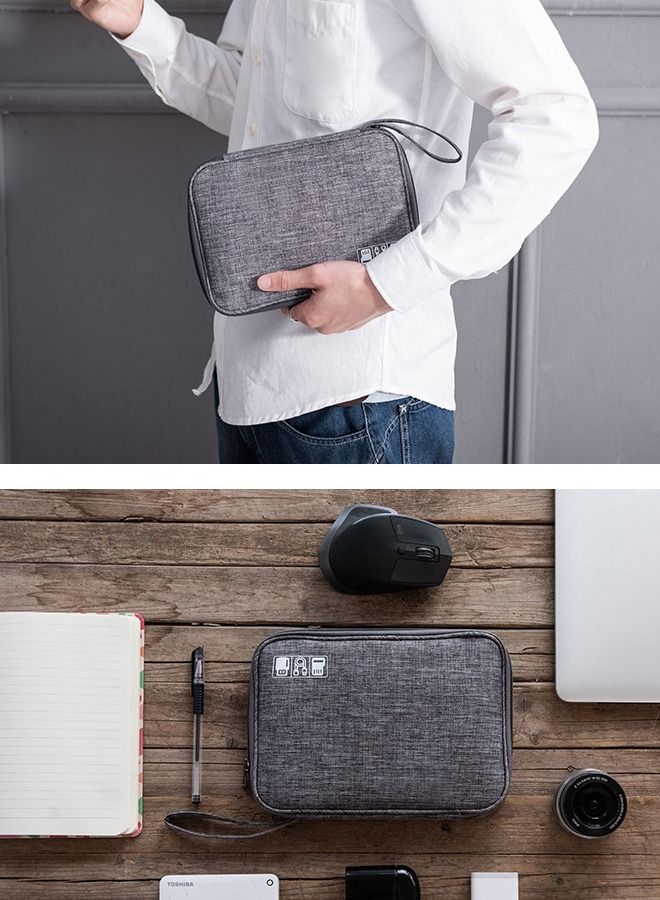 DUNISO Portable Digital Accessories Waterproof Storage Bag Electronic Organizer Pouch Bag for Data Cable Headphone U Disk - Image 2