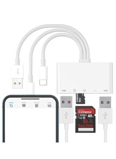 AMBERJACK Card Reader, 5 in 1 USB C SD Camera Memory Card Reader, Plug N Play for iPhone, iPad, Android, Mac, Computer, Camera, MacBook, Supports SD, Micro SD, SDXC, and USB OTG  - Image 1