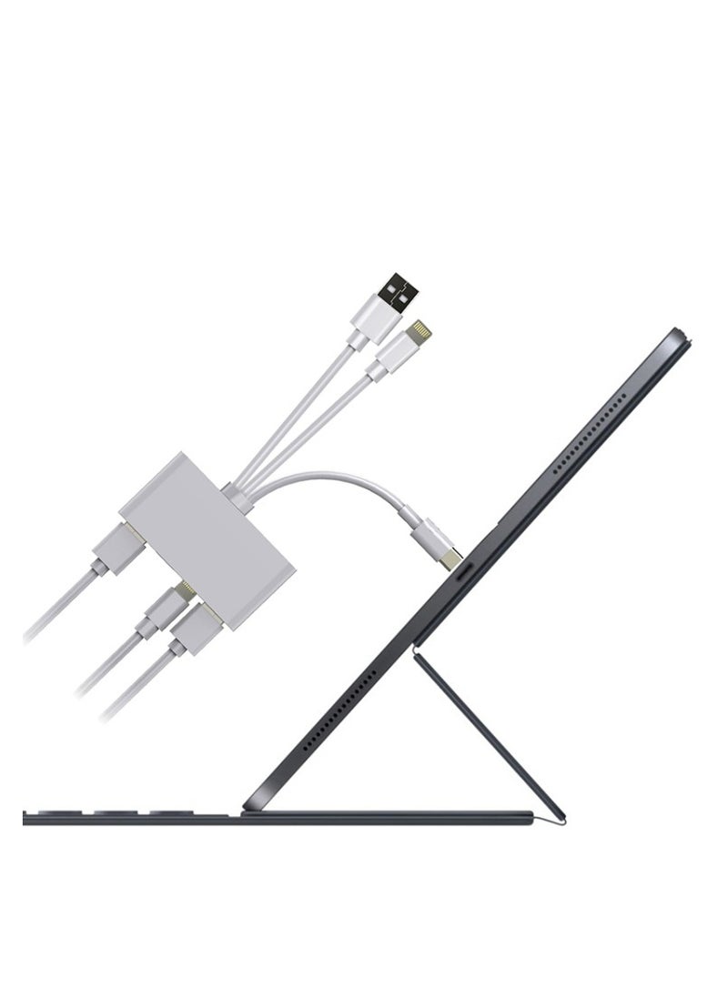 AMBERJACK - Card Reader, 5 in 1 USB C SD Camera Memory Card Reader, Plug N Play for iPhone, iPad, Android, Mac, Computer, Camera, MacBook, Supports SD, Micro SD, SDXC, and USB OTG - Image 1