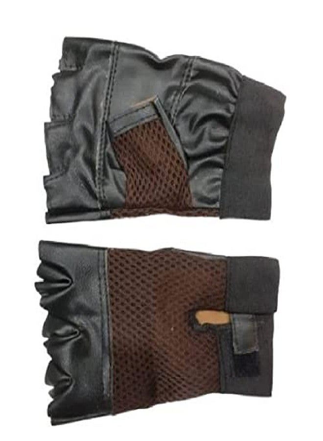 فينوم قفازات رياضية جلدية بنية اللون من فينوم، مزودة بدعامة للمعصم، مثالية لرفع الأثقال، والتمارين الرياضية، والتدريب المتقاطع، والتمارين الرياضية، مناسبة للرجال والنساء. - Image 4