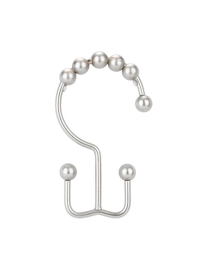 NIBEMINENT 12-Piece Stainless Steel Shower Curtain Double Hook Matte Nickel 10.00X3.00X6.00cm - Image 2