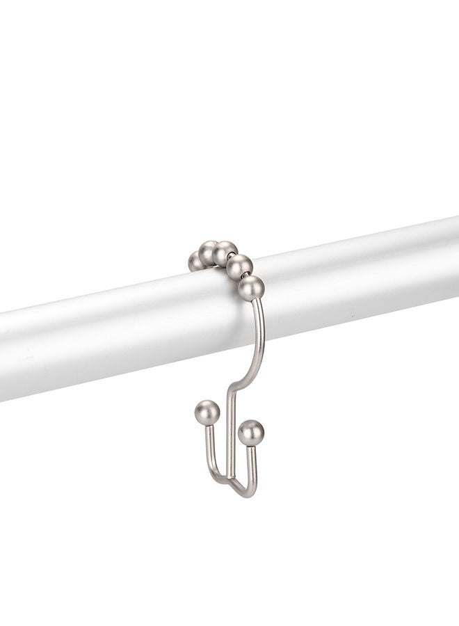 NIBEMINENT 12-Piece Stainless Steel Shower Curtain Double Hook Matte Nickel 10.00X3.00X6.00cm - Image 5