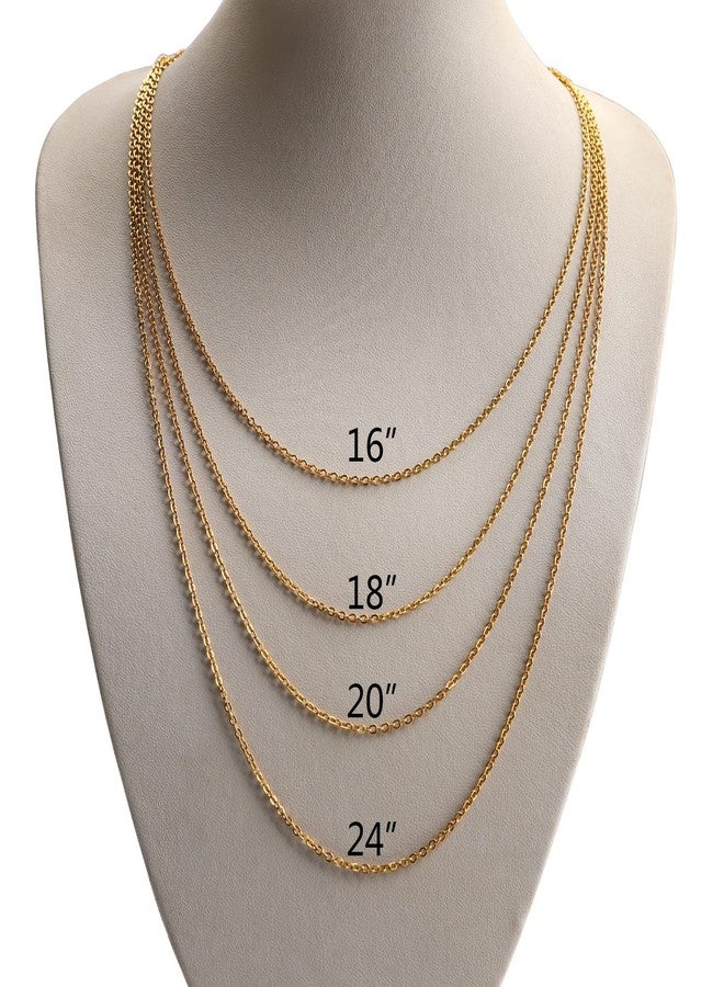 Andblue 30 Pack Necklace Chains 2mm Gold Plated Stainless Steel Link Cable Chain Necklace Bulk for DIY Jewelry Making Supplies (18 Inches) - Image 4