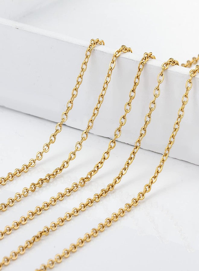 Andblue 30 Pack Necklace Chains 2mm Gold Plated Stainless Steel Link Cable Chain Necklace Bulk for DIY Jewelry Making Supplies (18 Inches) - Image 3