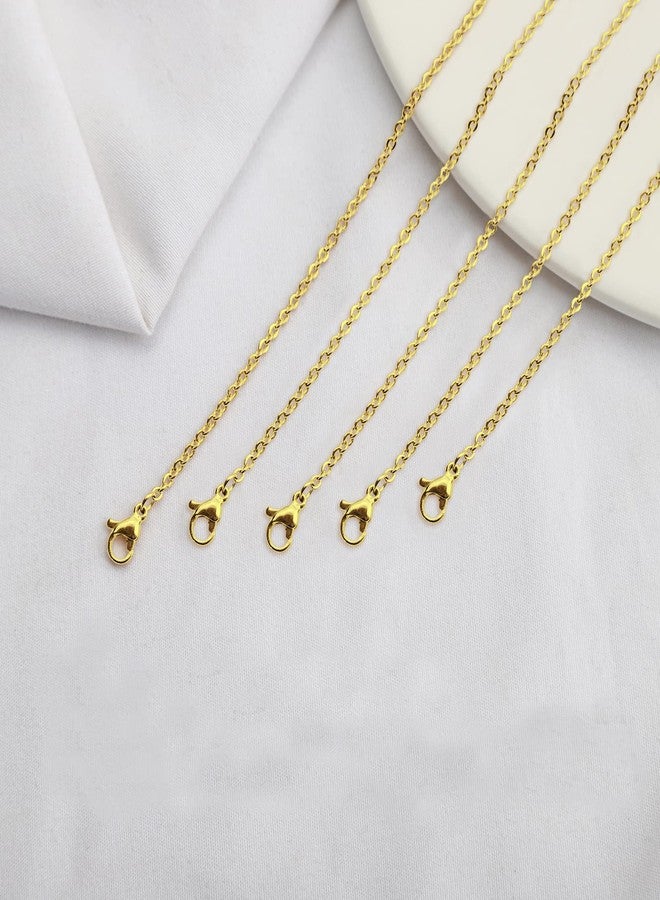 Andblue 30 Pack Necklace Chains 2mm Gold Plated Stainless Steel Link Cable Chain Necklace Bulk for DIY Jewelry Making Supplies (18 Inches) - Image 2