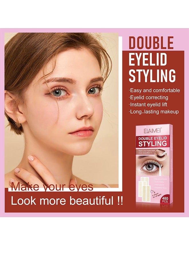Elaimei' Eyelid Tape, Invisible Eyelid Lift Strips 480 Pieces, Waterproof Double Eyelid Stickers For Hooded, Droopy, Uneven, Monolids  - Image 2