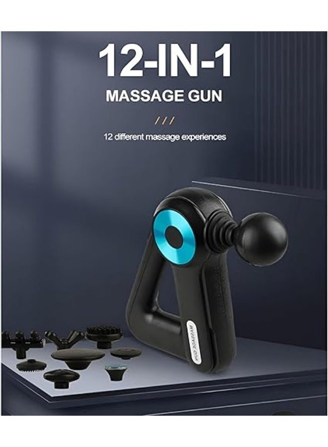 Generic AROGYA Deep Tissue Massage Gun - Portable Vibration and Pressure Muscle Massager with 4 Attachments - For Full Body Pain Relief and Improved Blood Circulation - Black  - Image 2