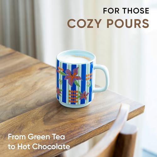 Shay Ceramic Mug, 1 Pc, Lily, 300ml | Glossy Finish | Ceramic Coffee Cup | Porcelain | Microwave Safe (Rise Mug - 1Pc - Lily) - Image 2